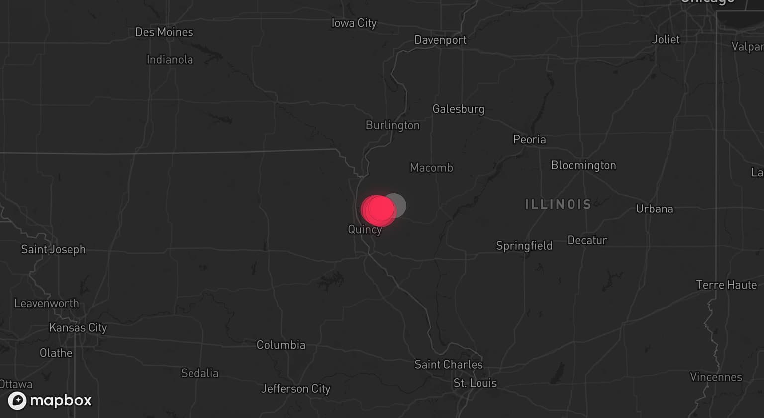 Storm map for the Adams County, IL area