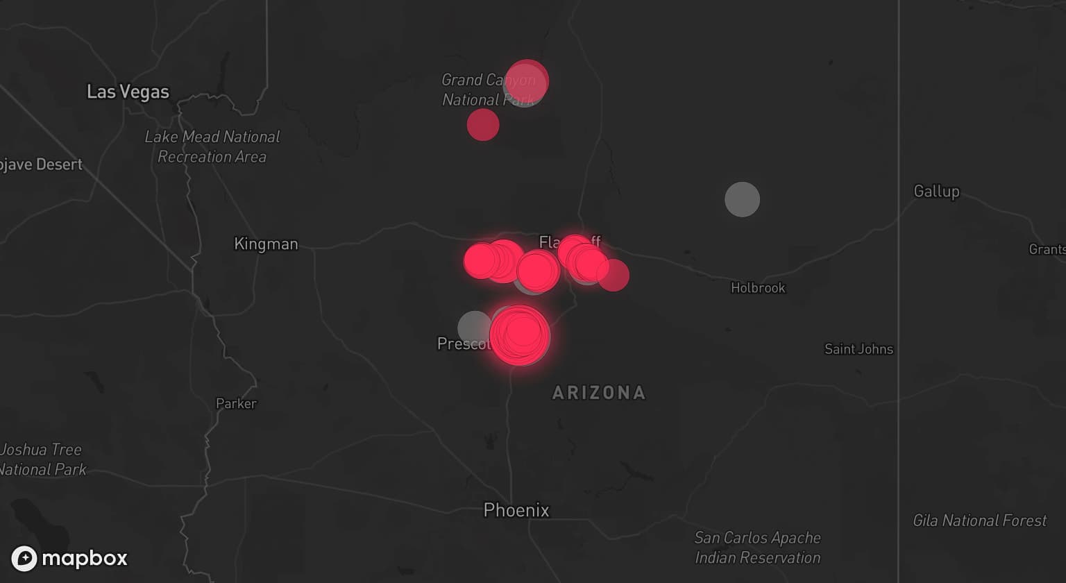 Storm map for 7 areas across Arizona