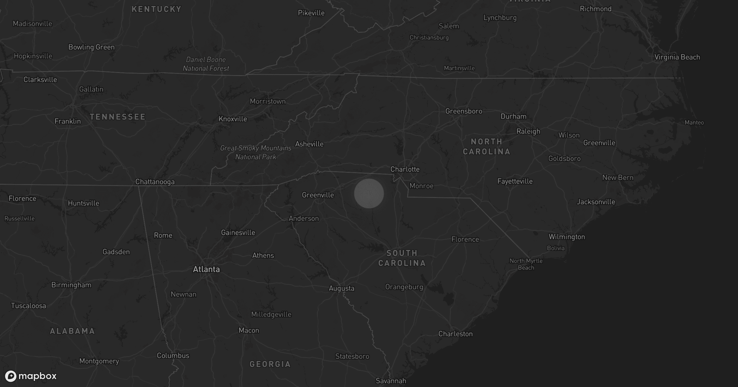 Storm map for the Cherokee County, SC area