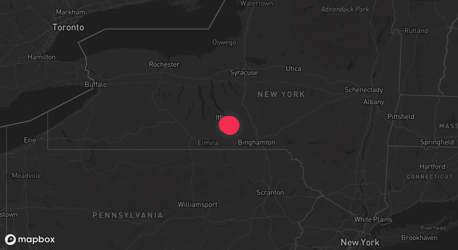 Storm map for the Tompkins County, NY area