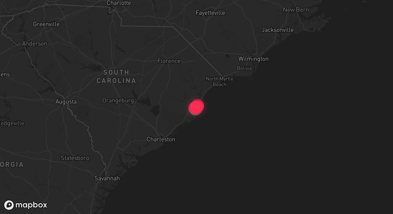 Storm map for the Georgetown County, SC area