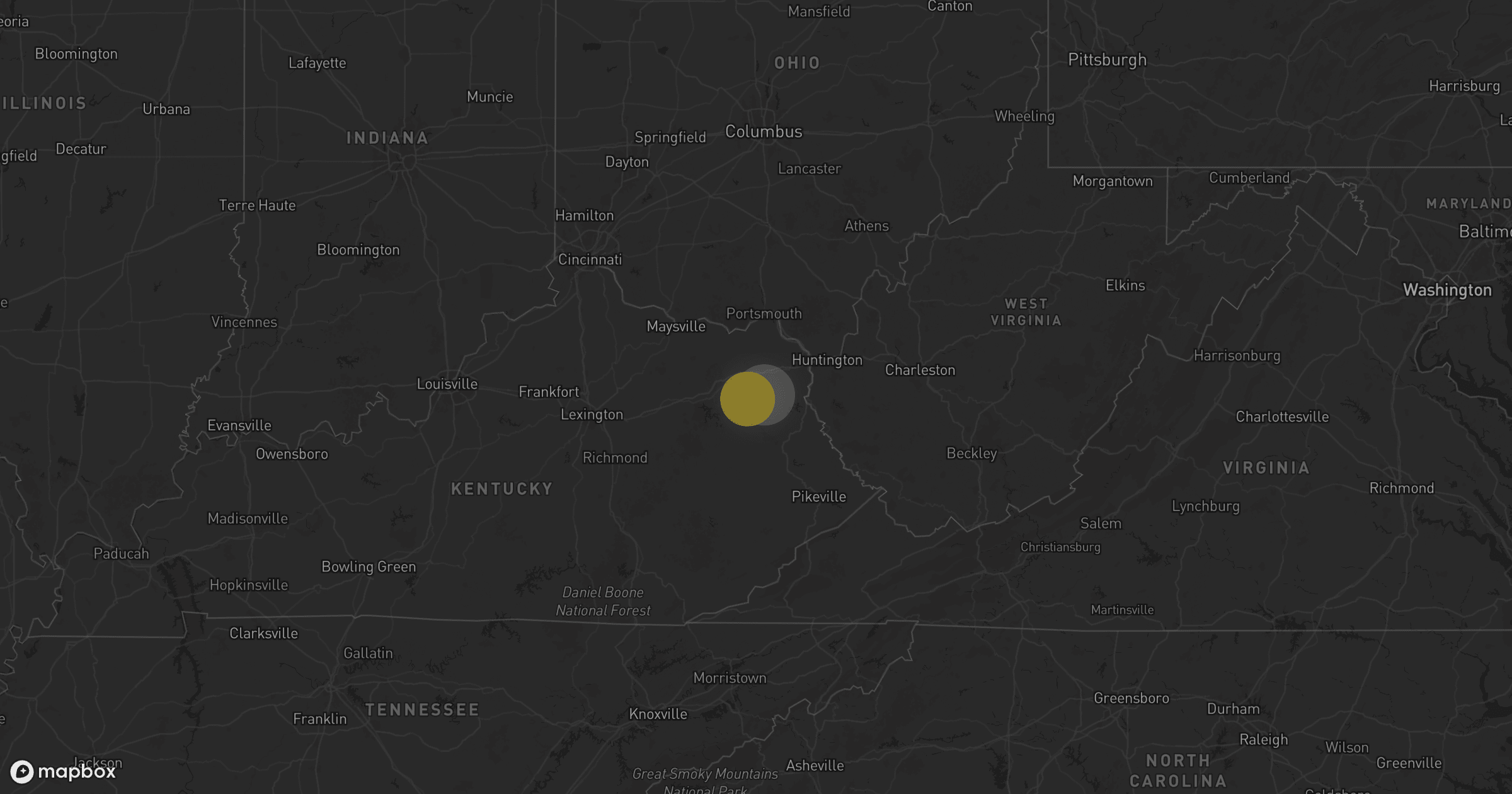 Storm map for the Elliott County, KY area