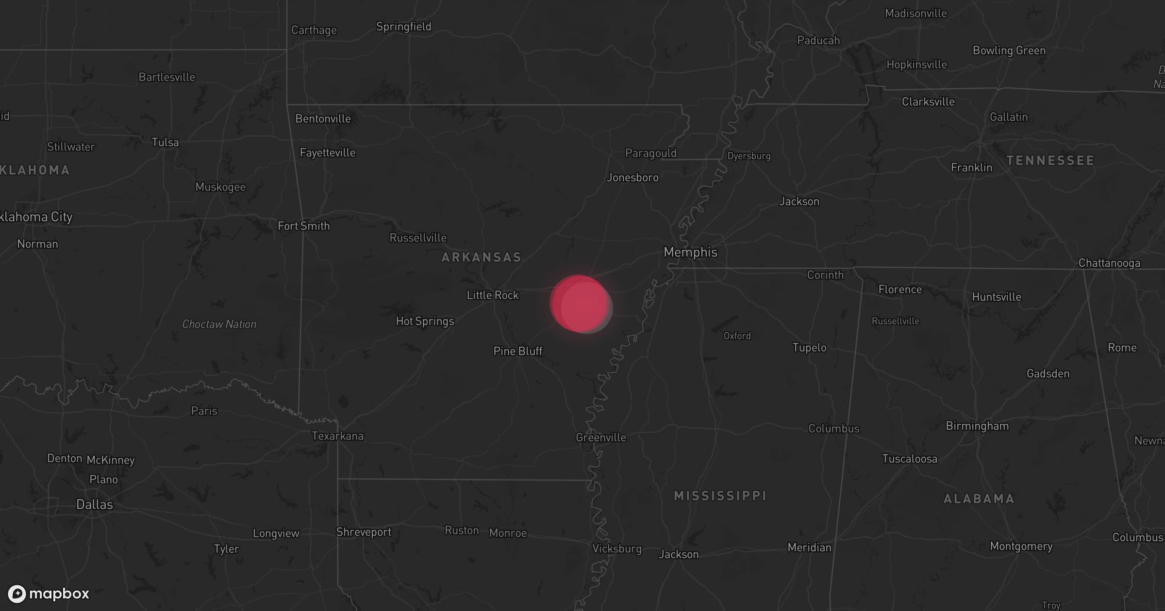 Storm map for the Monroe County, AR area