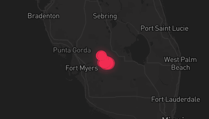 Storm map for the Hendry County, FL area