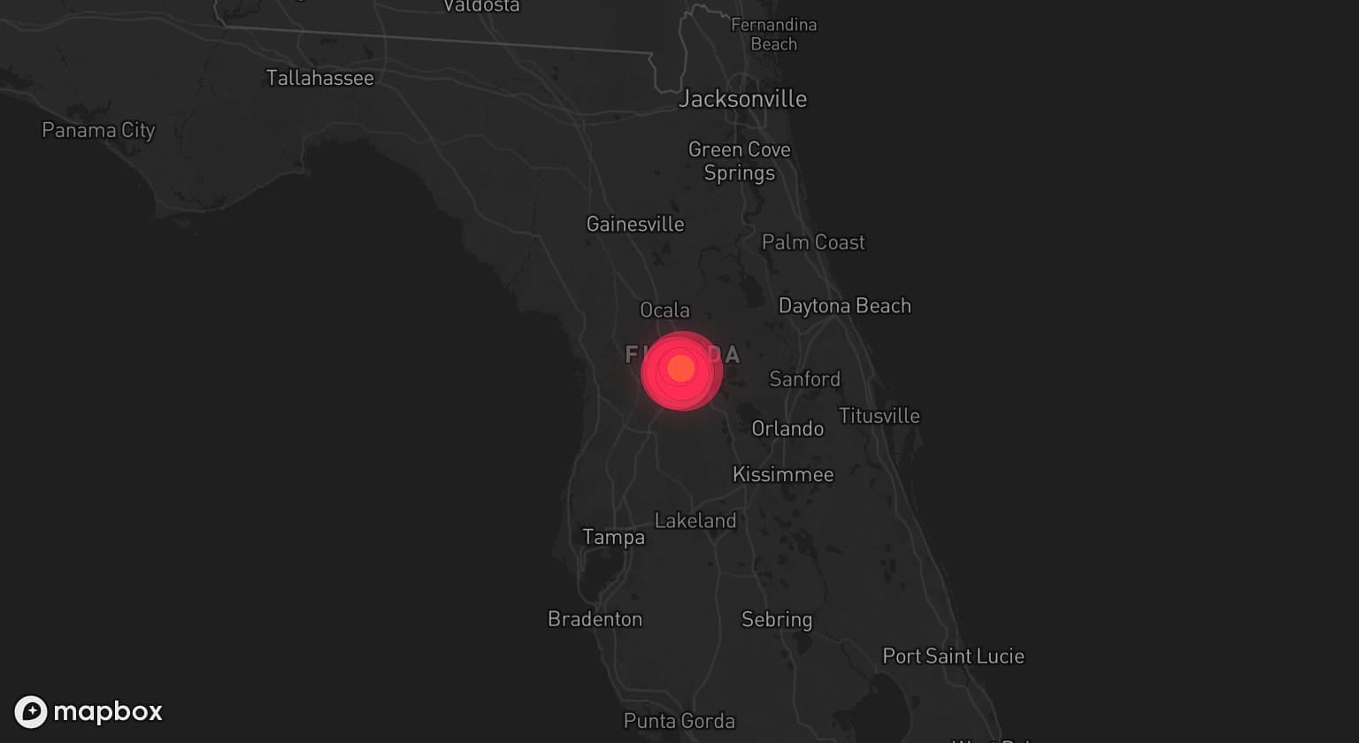 Storm map for the The Villages, FL area