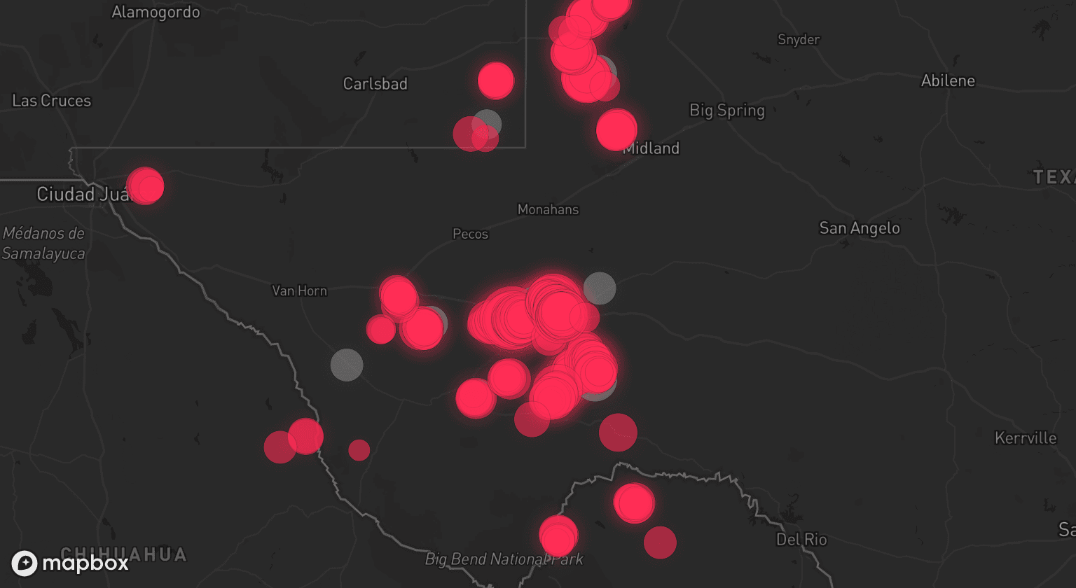 Storm map for 6 areas across Texas and New Mexico