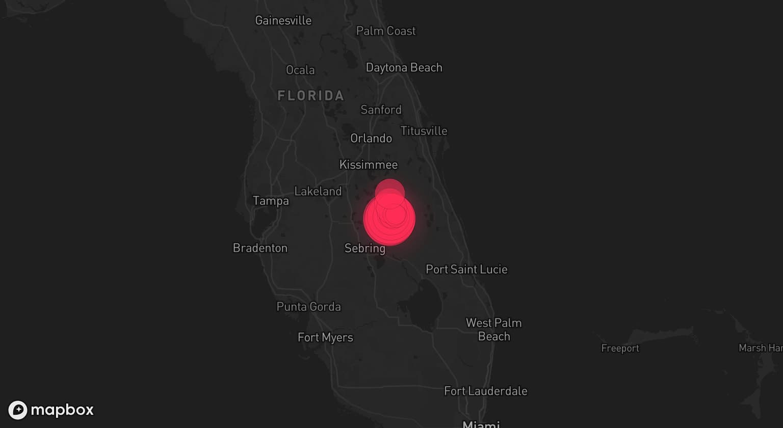 Storm map for the Osceola County, FL area