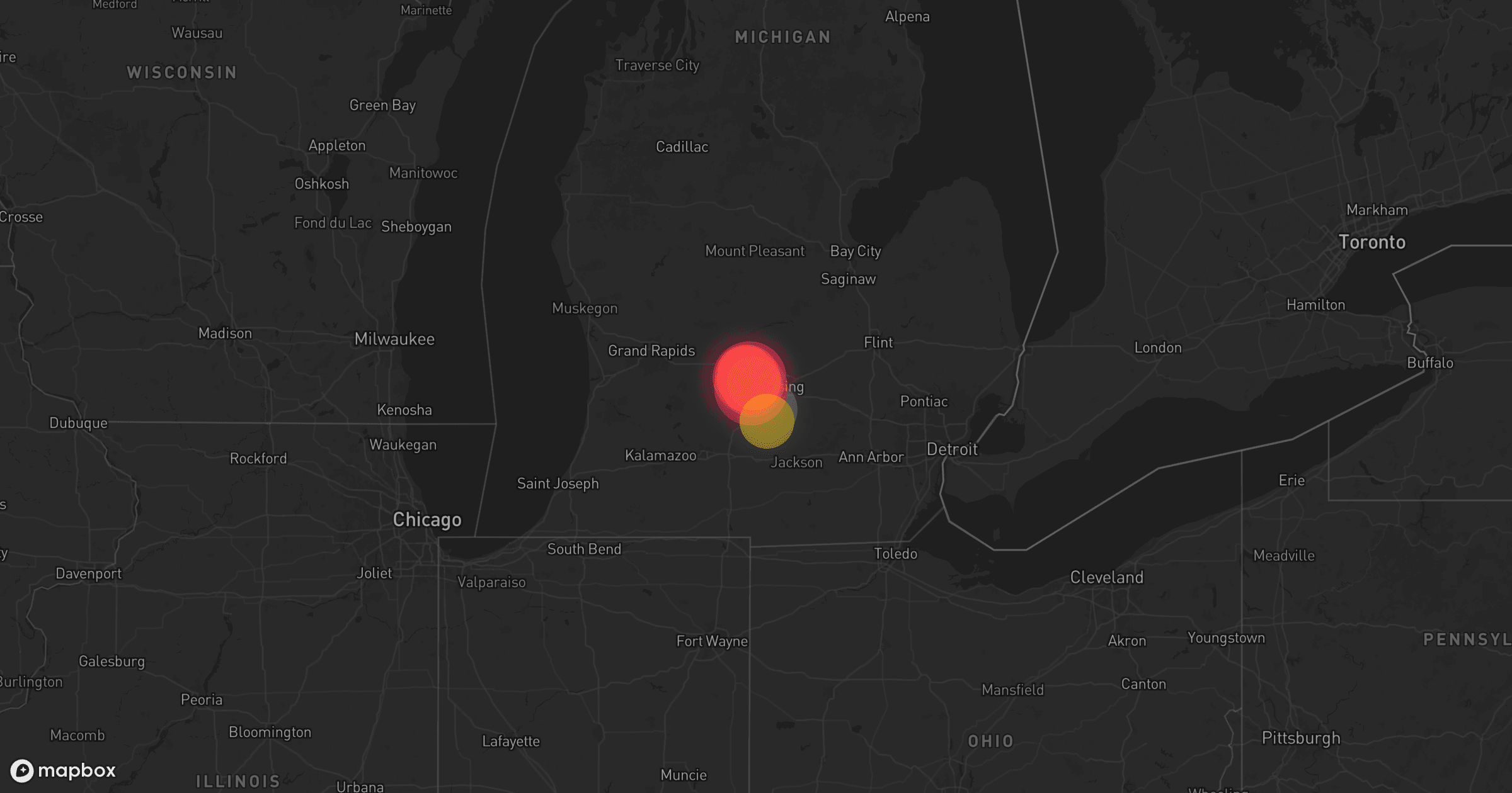 Storm map for the Eaton County, MI area