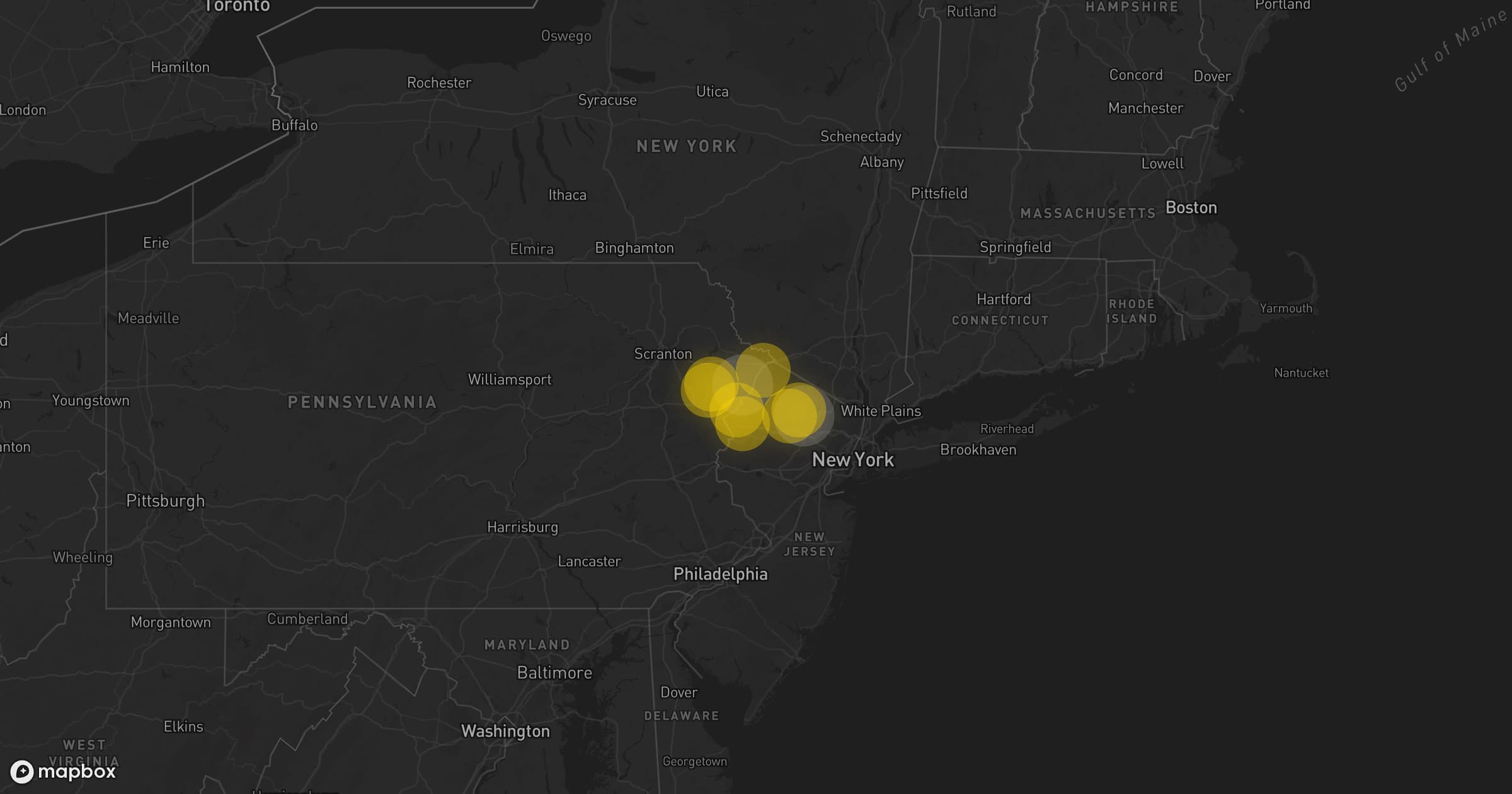 Storm map for 2 areas across Pennsylvania and New Jersey