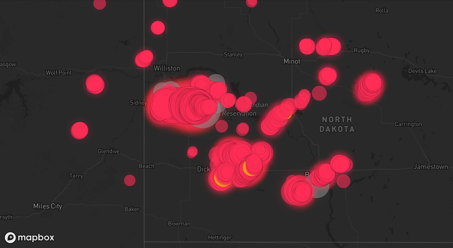 Storm map for 9 areas across North Dakota