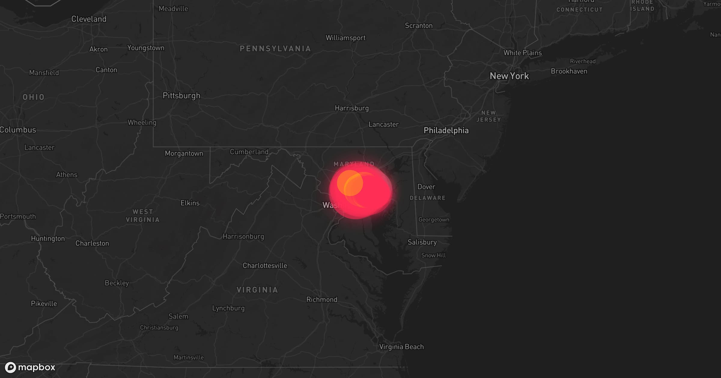 Storm map for 2 areas across Maryland