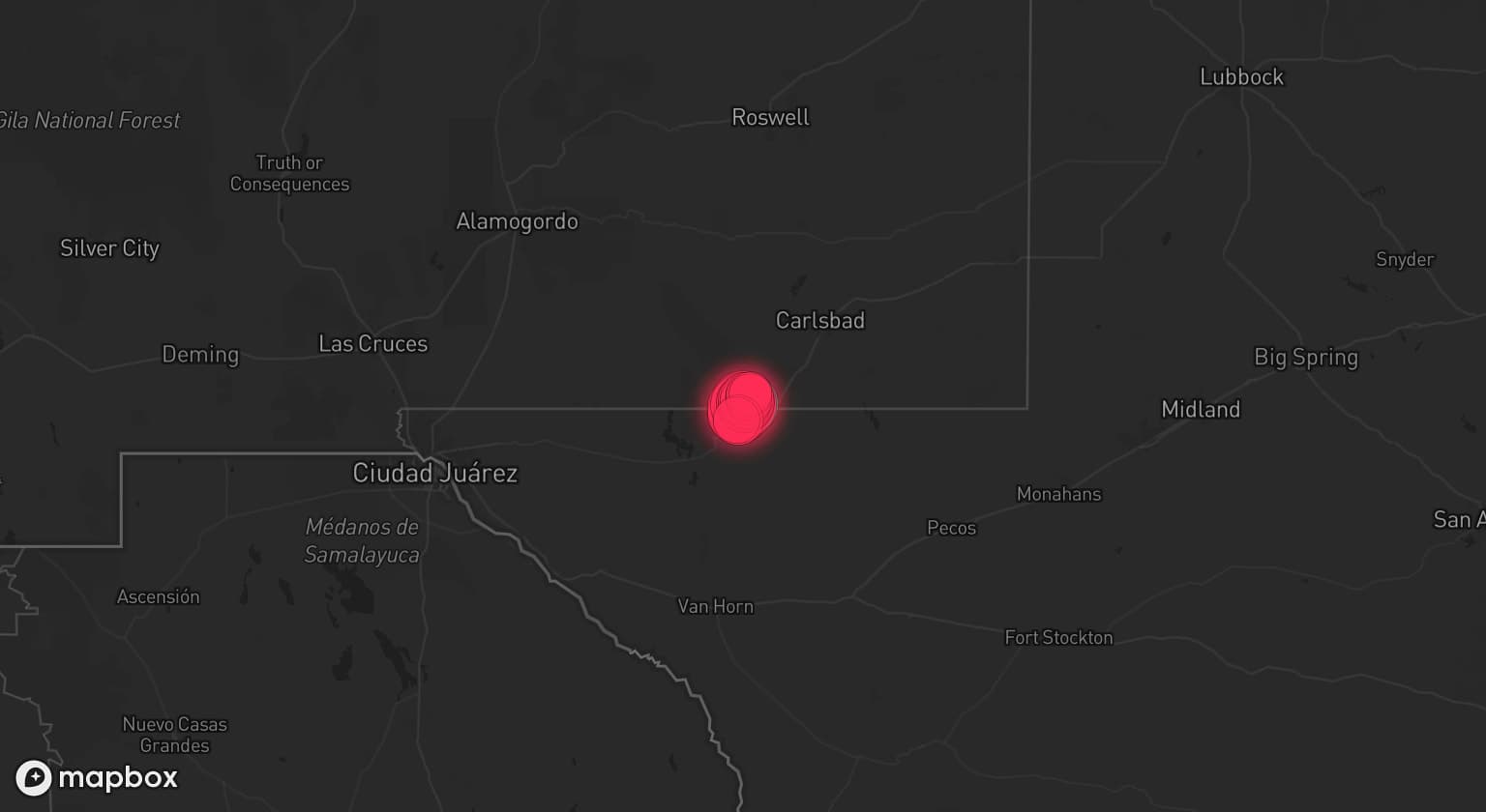 Storm map for the Eddy County, NM area