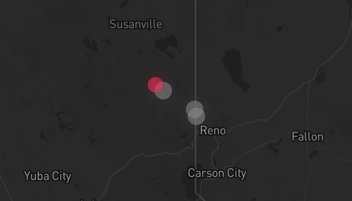 Storm map for 3 areas across Nevada and California