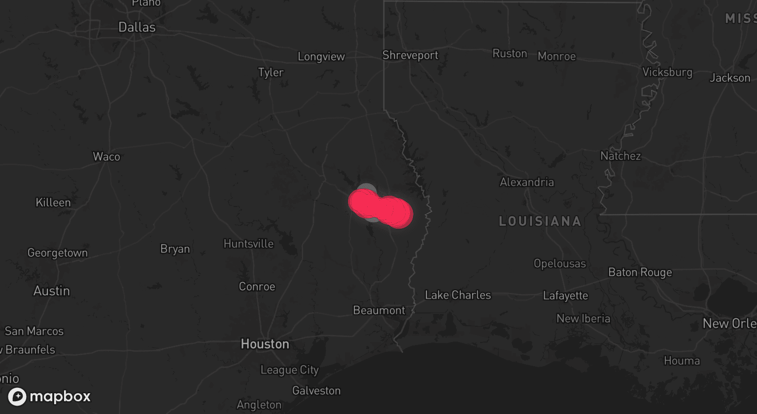 Storm map for 2 areas across Texas