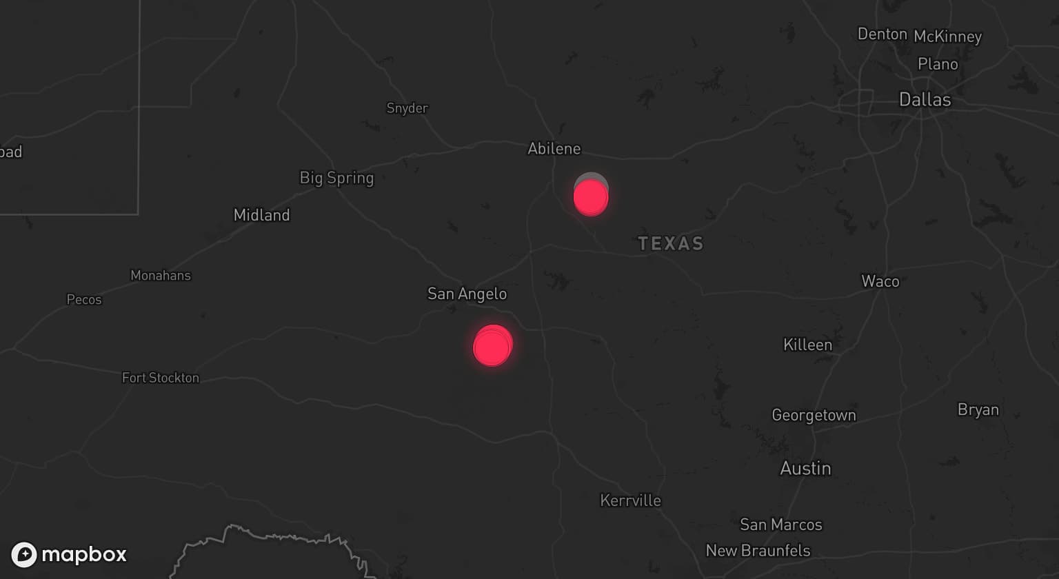 Storm map for the Callahan County, TX area