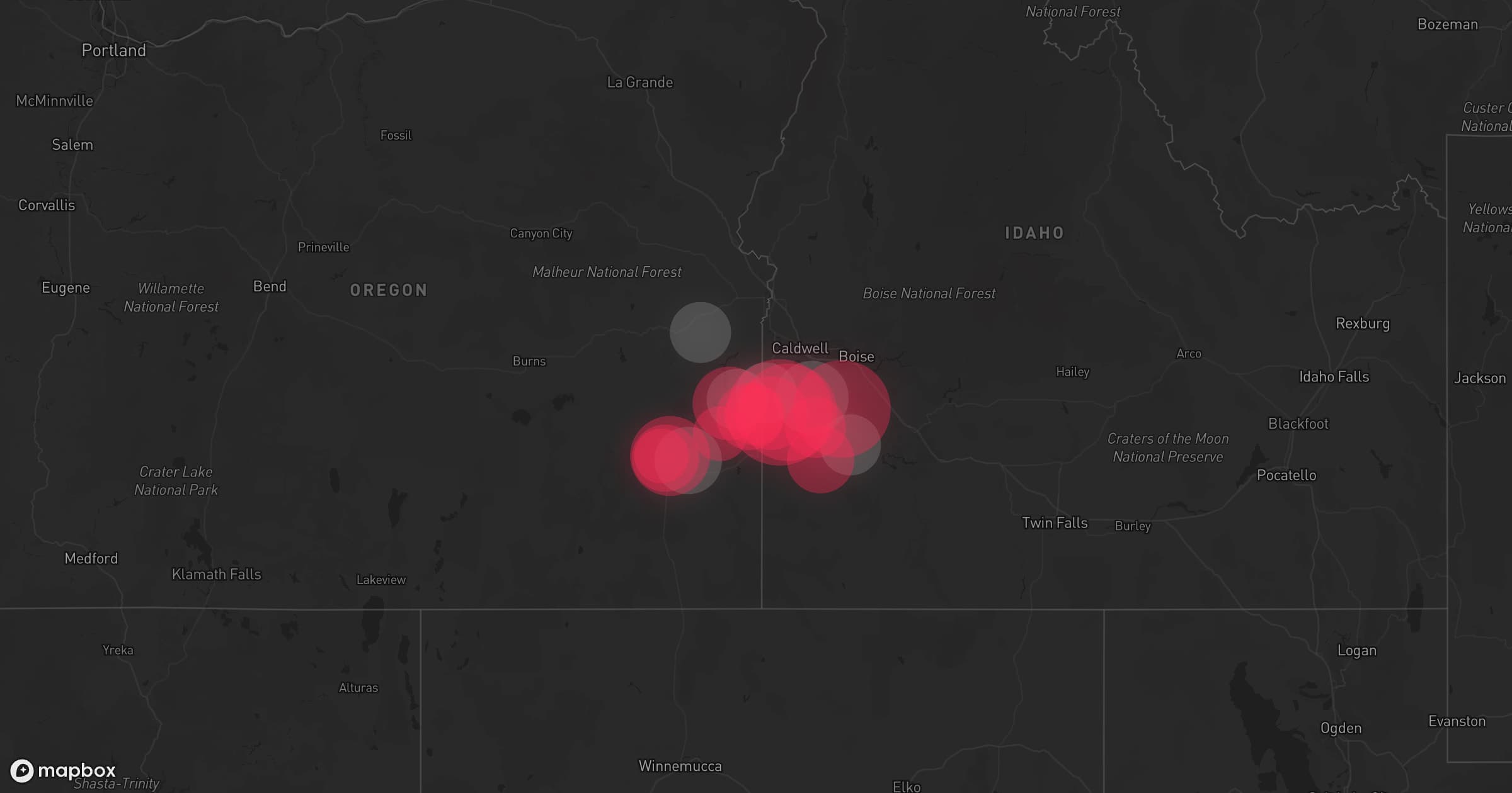 Storm map for 5 areas across Idaho and Oregon