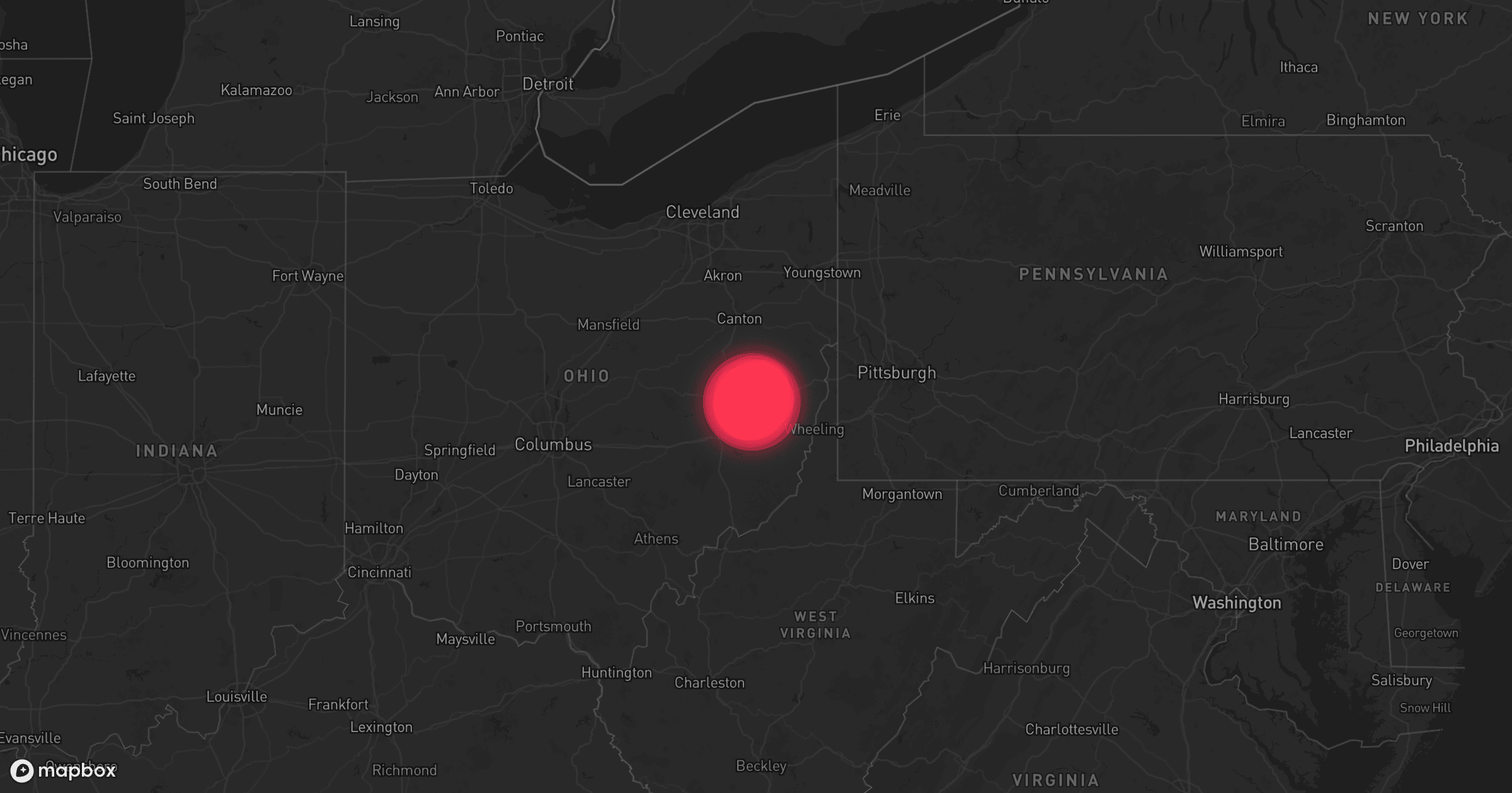 Storm map for the Harrison County, OH area
