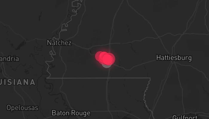 Storm map for the Pike County, MS area