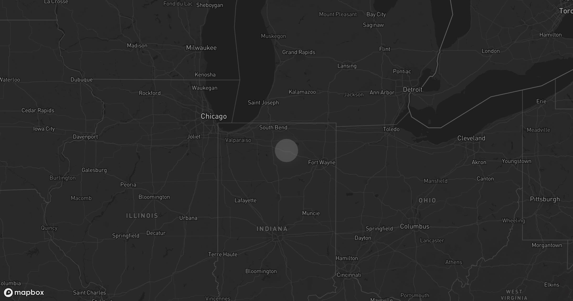 Storm map for the Kosciusko County, IN area