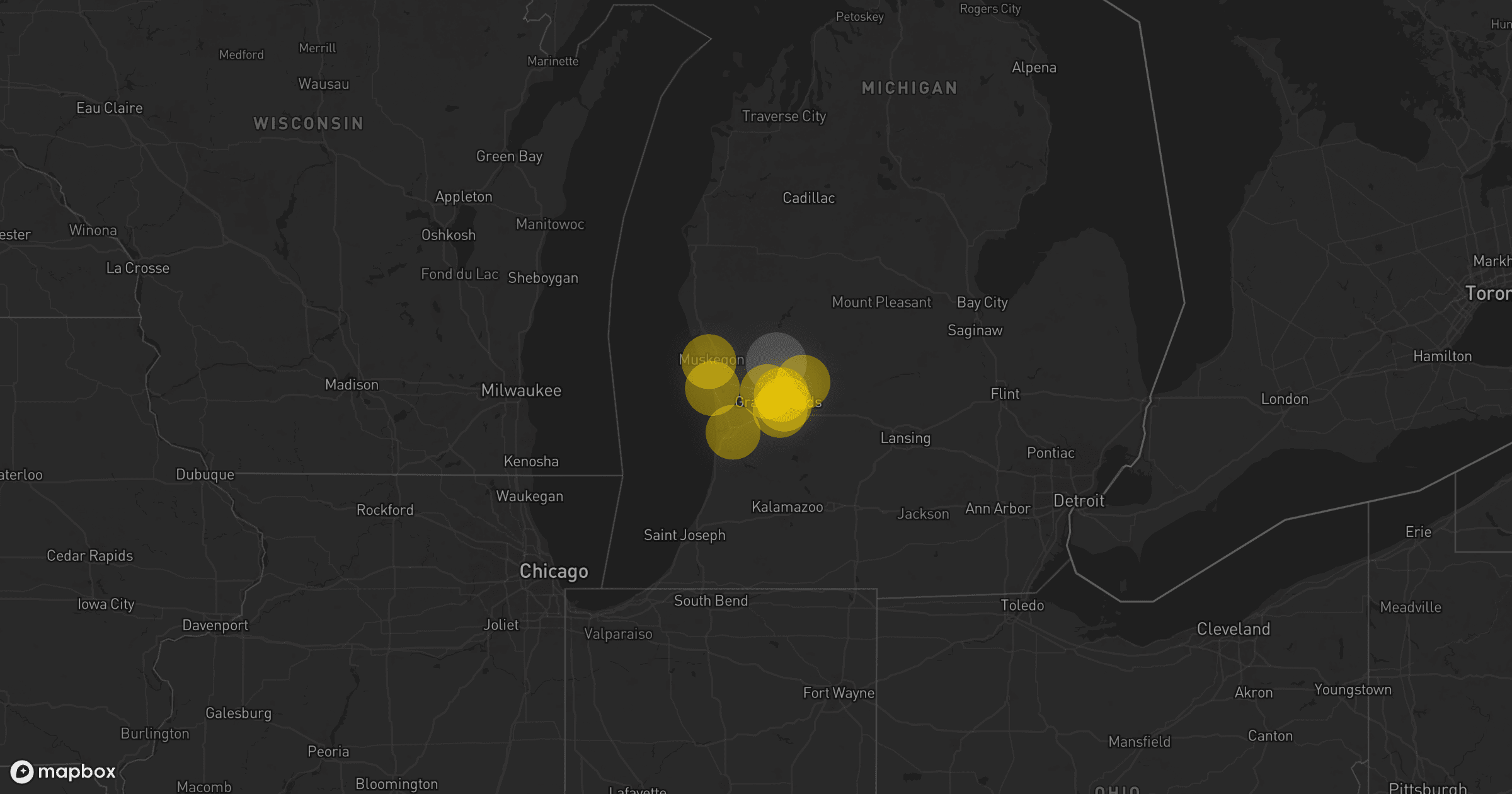 Storm map for the Grand Rapids, MI area