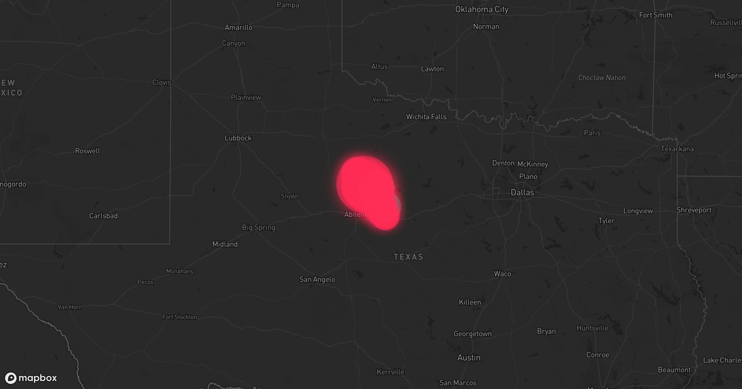 Storm map for 2 areas across Texas