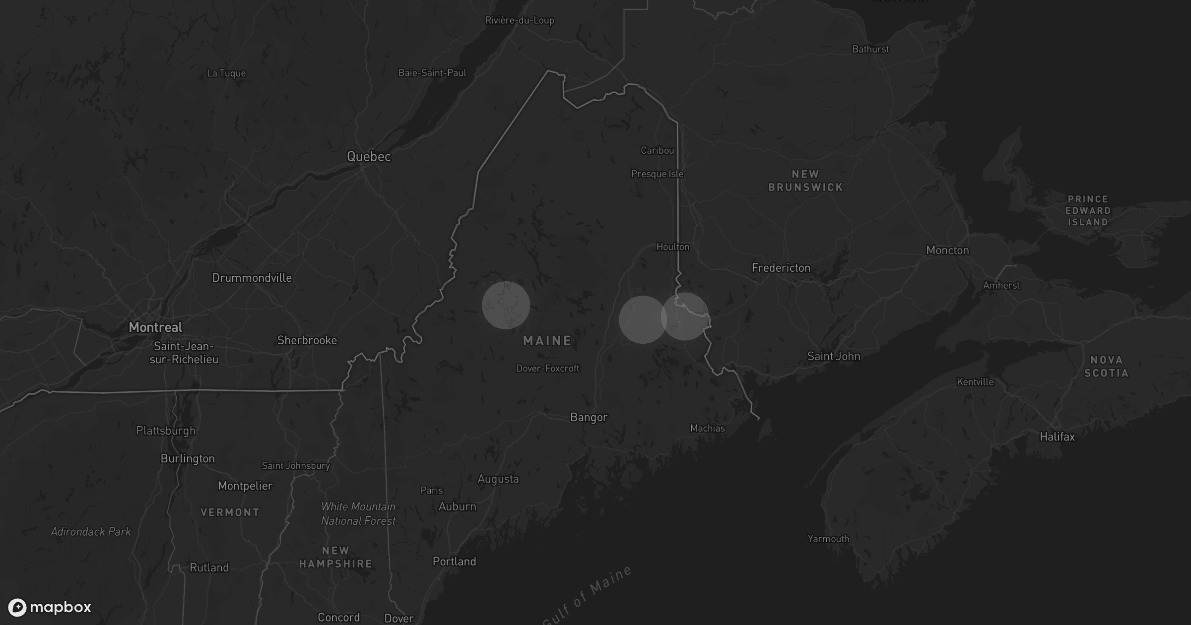 Storm map for 4 areas across Maine