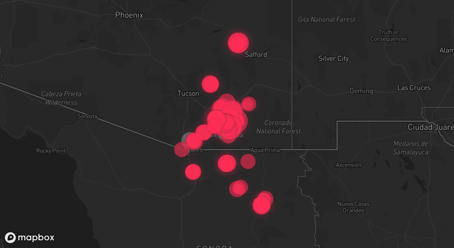 Storm map for 7 areas across Arizona