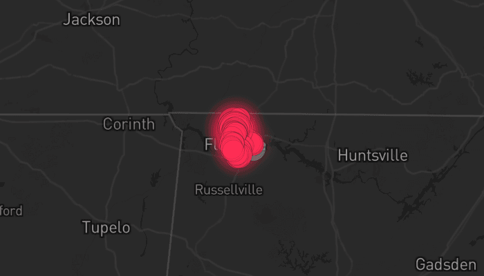 Storm map for the Colbert County, AL area