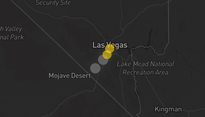 Storm map for 2 areas across Nevada