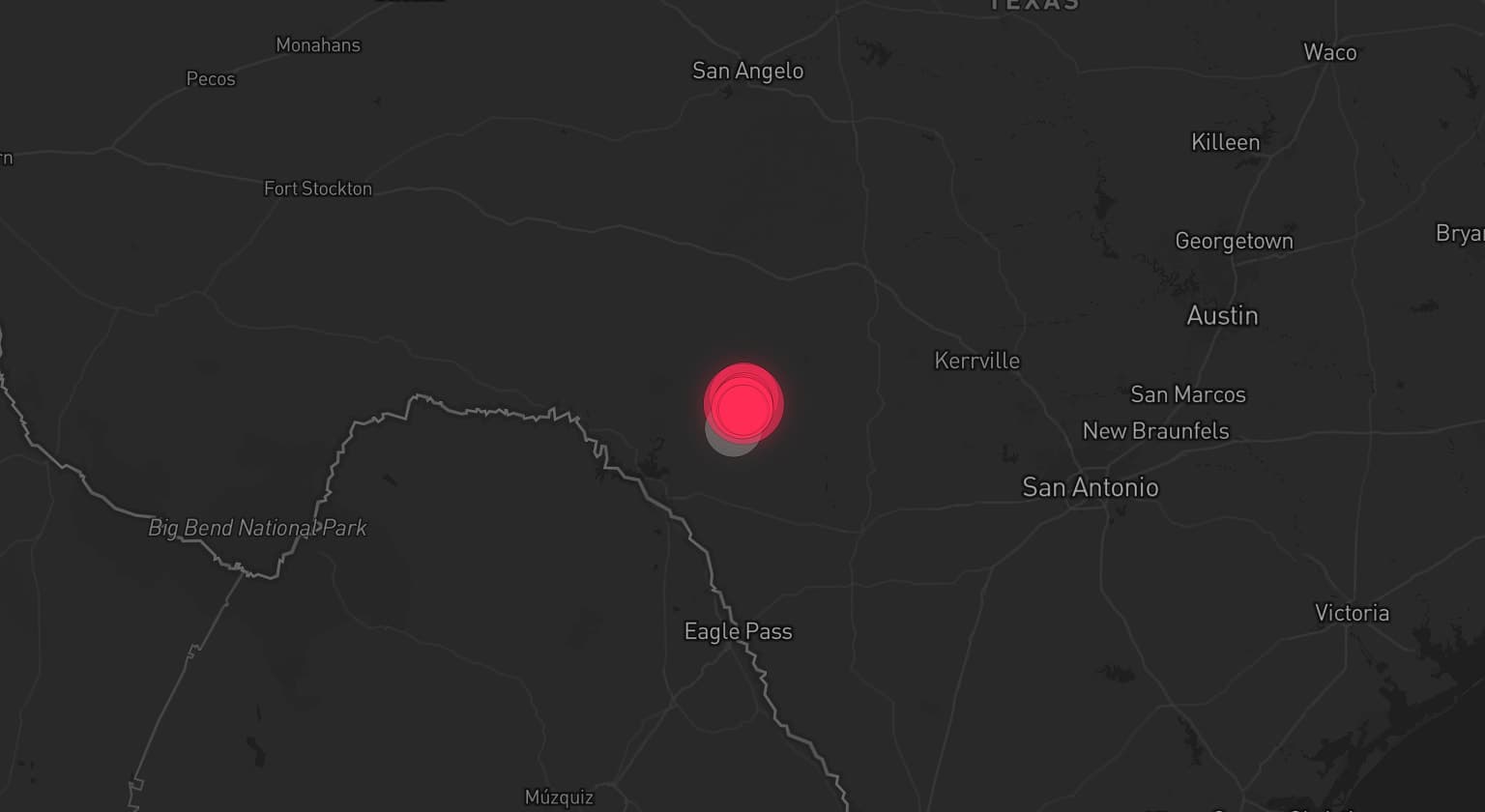 Storm map for the Edwards County, TX area