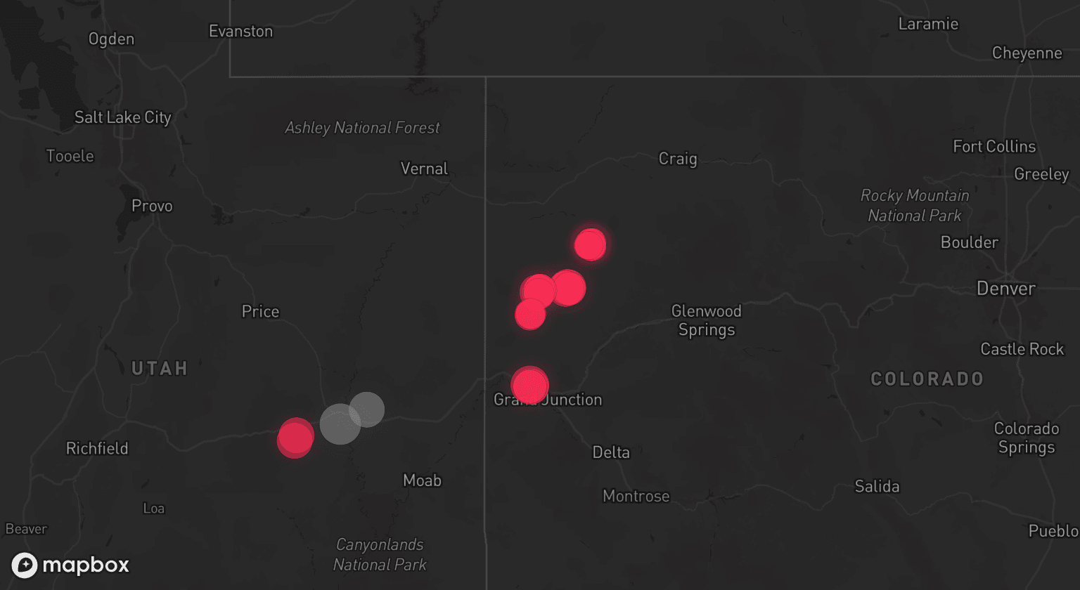 Storm map for the Emery County, UT area