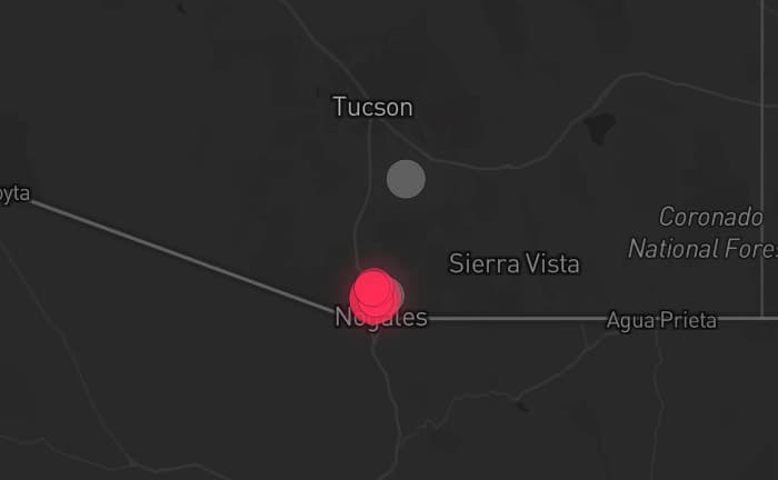 Storm map for 2 areas across Arizona