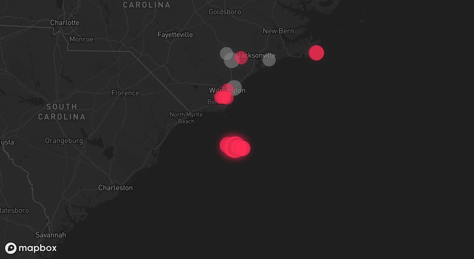 Storm map for 4 areas across North Carolina