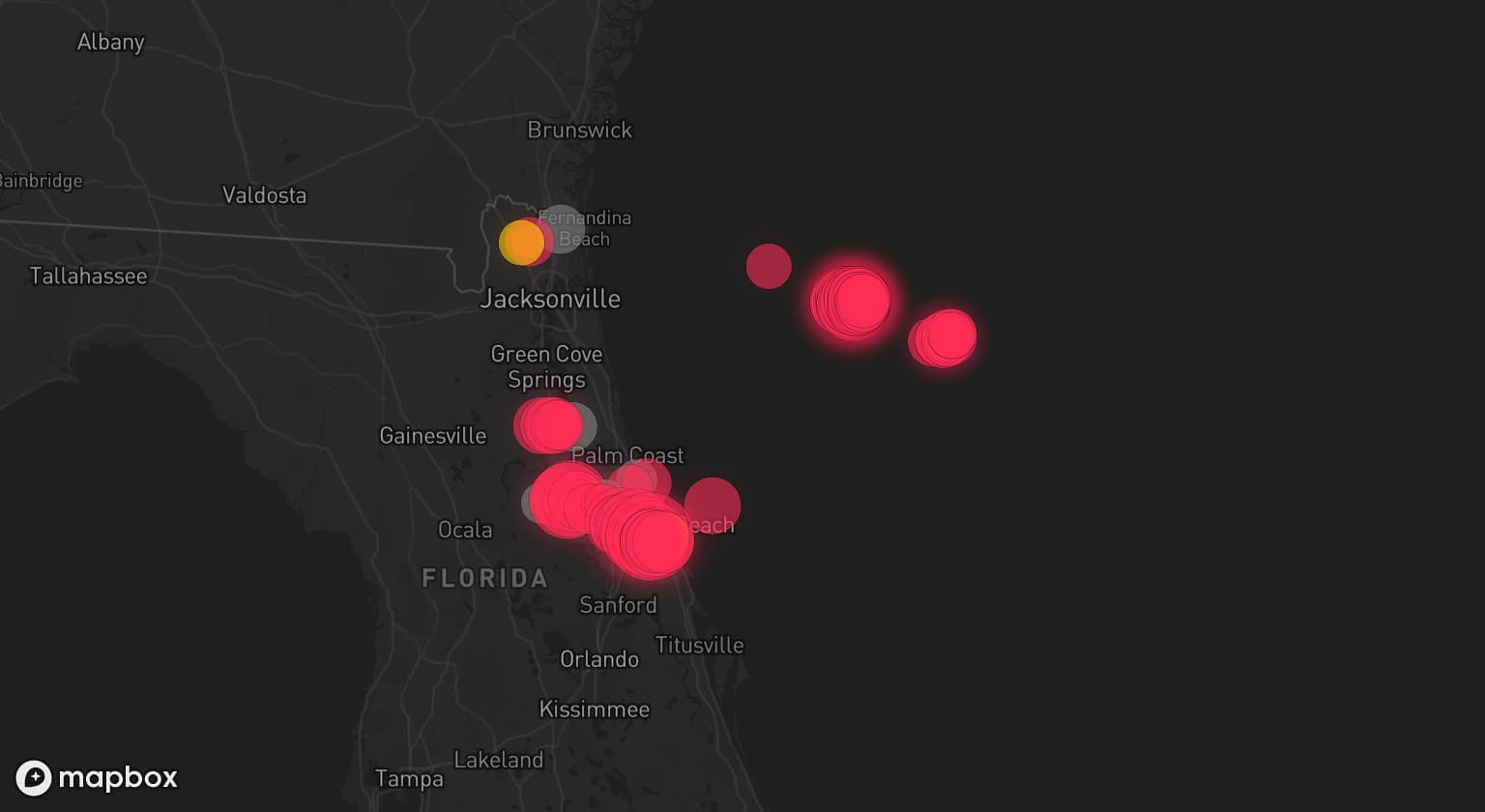 Storm map for 7 areas across Florida