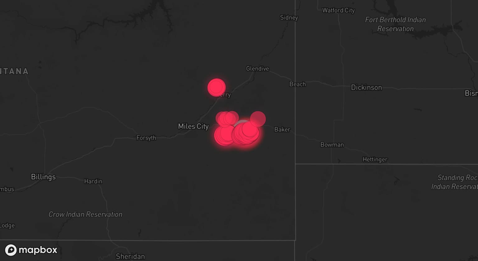 Storm map for the Custer County, MT area