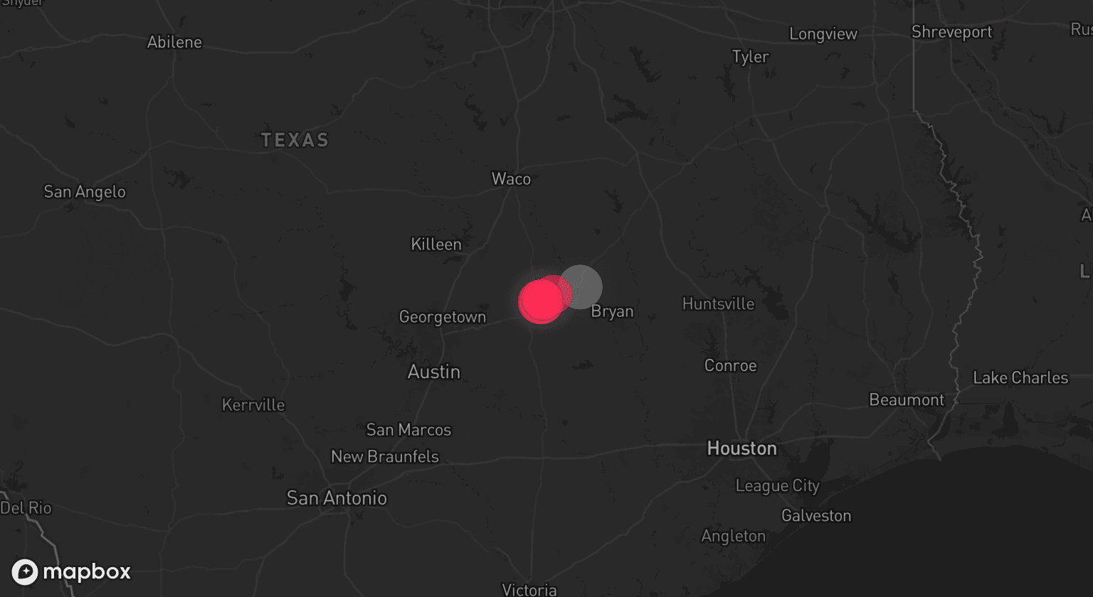 Storm map for the Robertson County, TX area