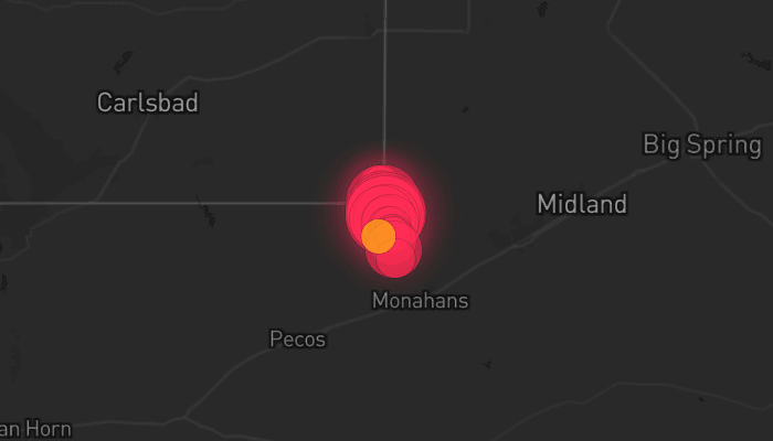 Storm map for the Winkler County, TX area