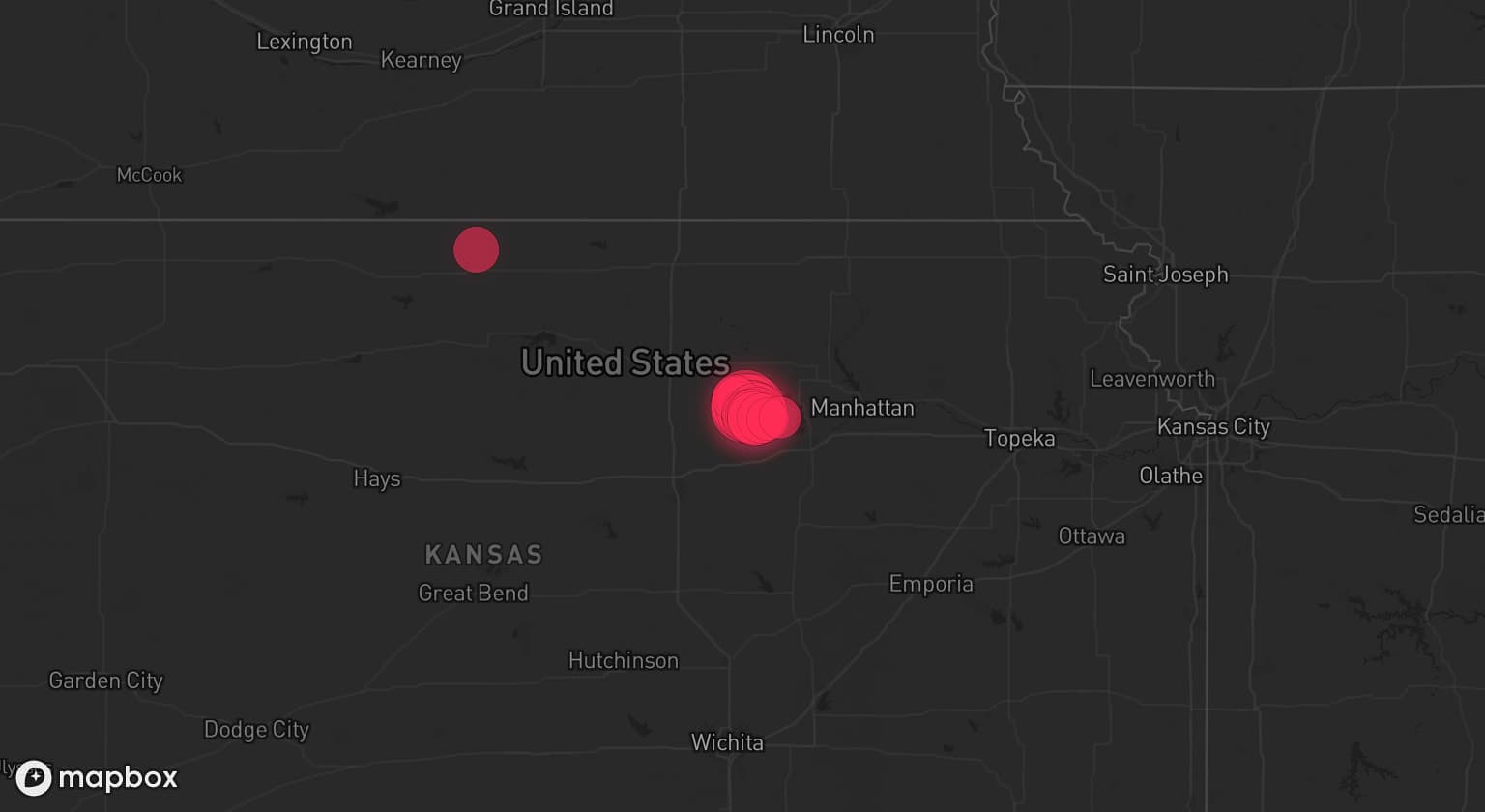 Storm map for the Clay County, KS area