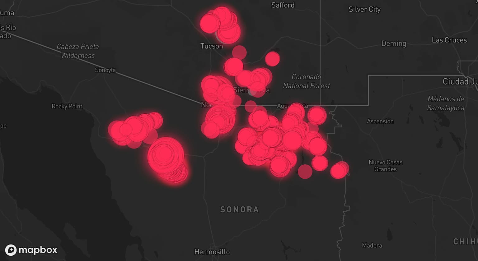 Storm map for 5 areas across Arizona