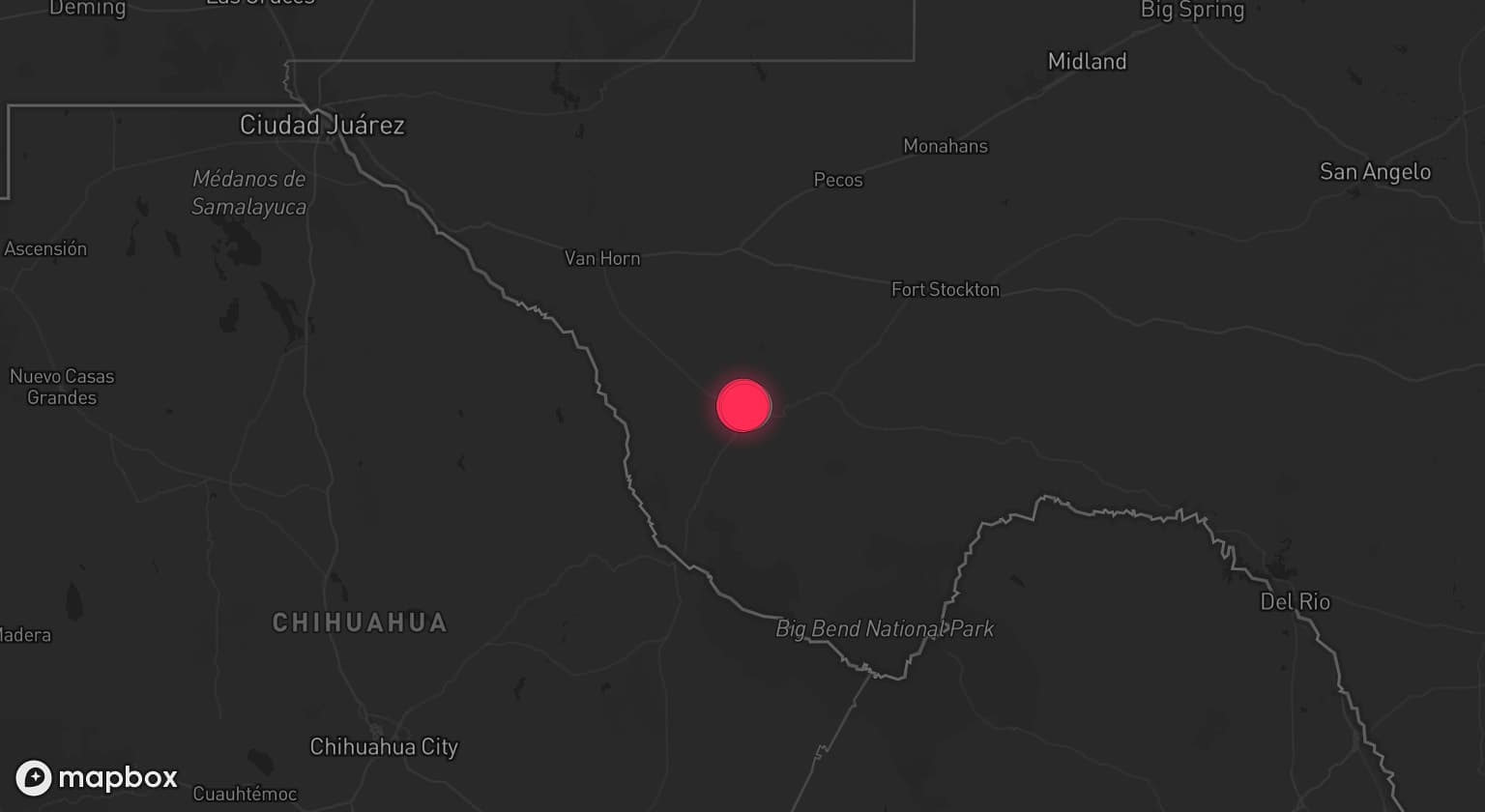 Storm map for the Presidio County, TX area