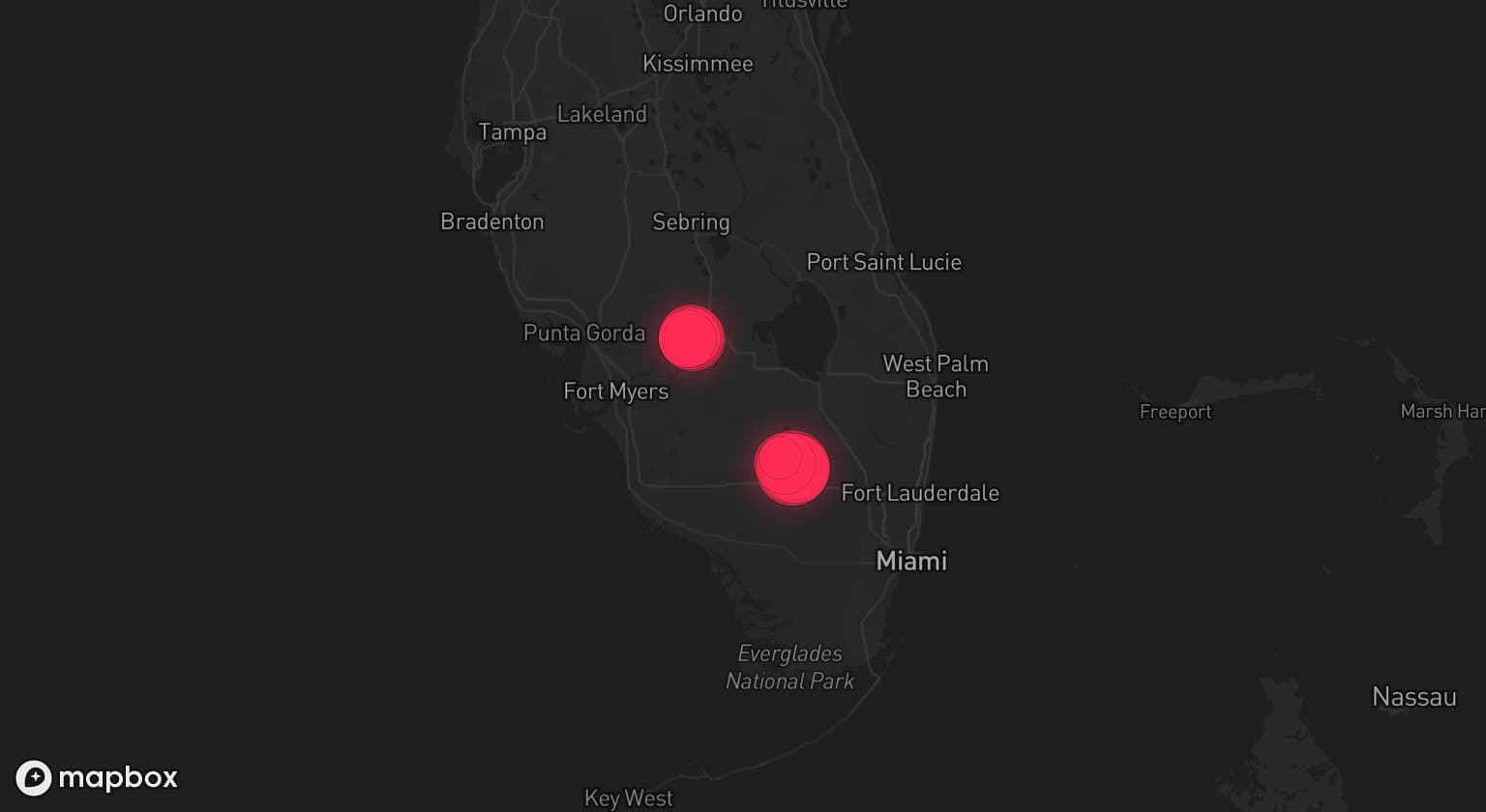 Storm map for the Collier County, FL area