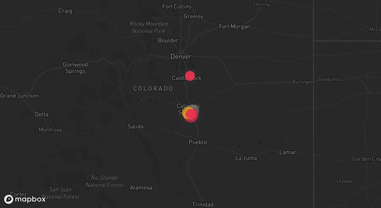 Storm map for the Colorado Springs, CO area