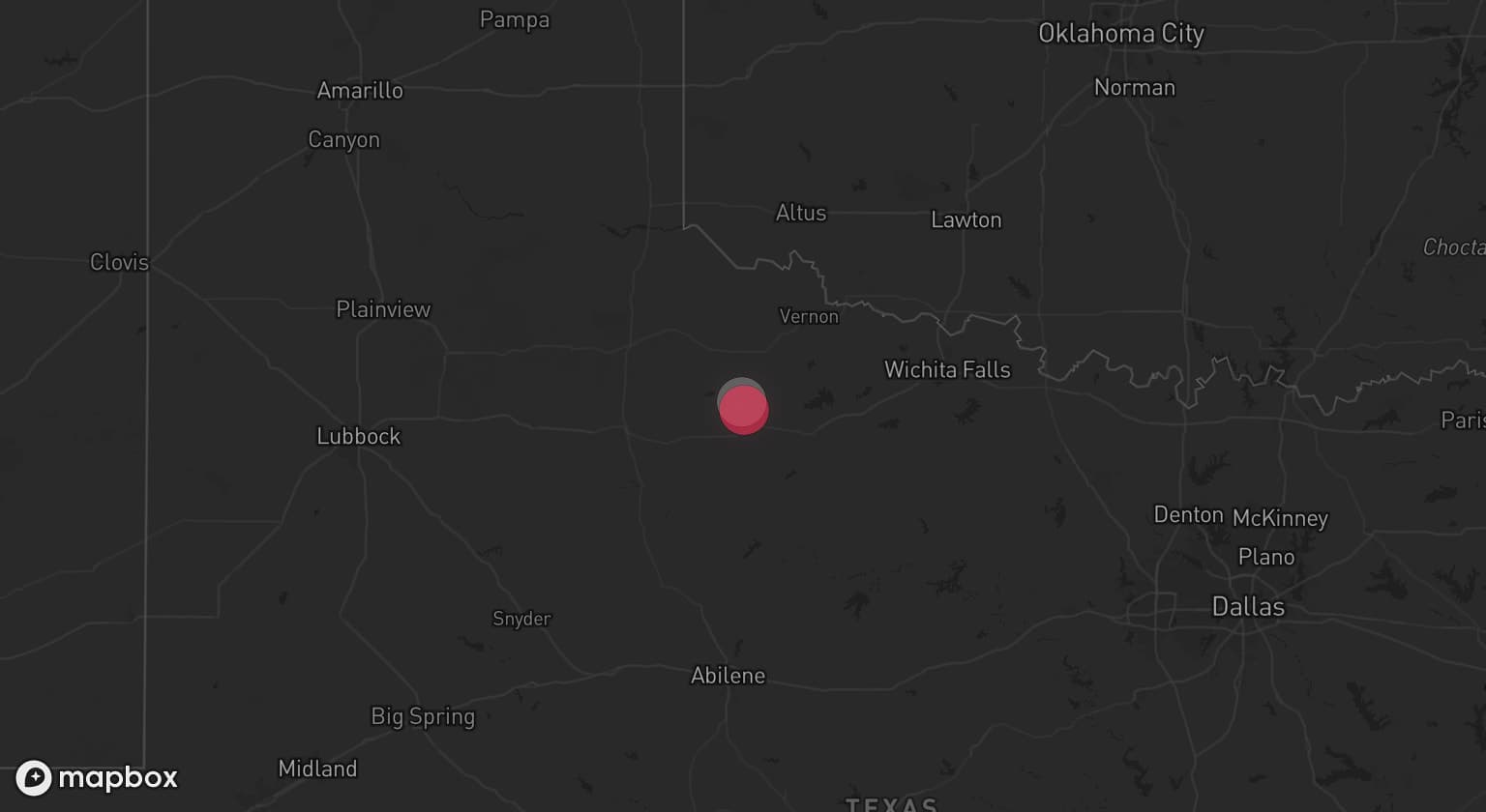 Storm map for the Knox County, TX area