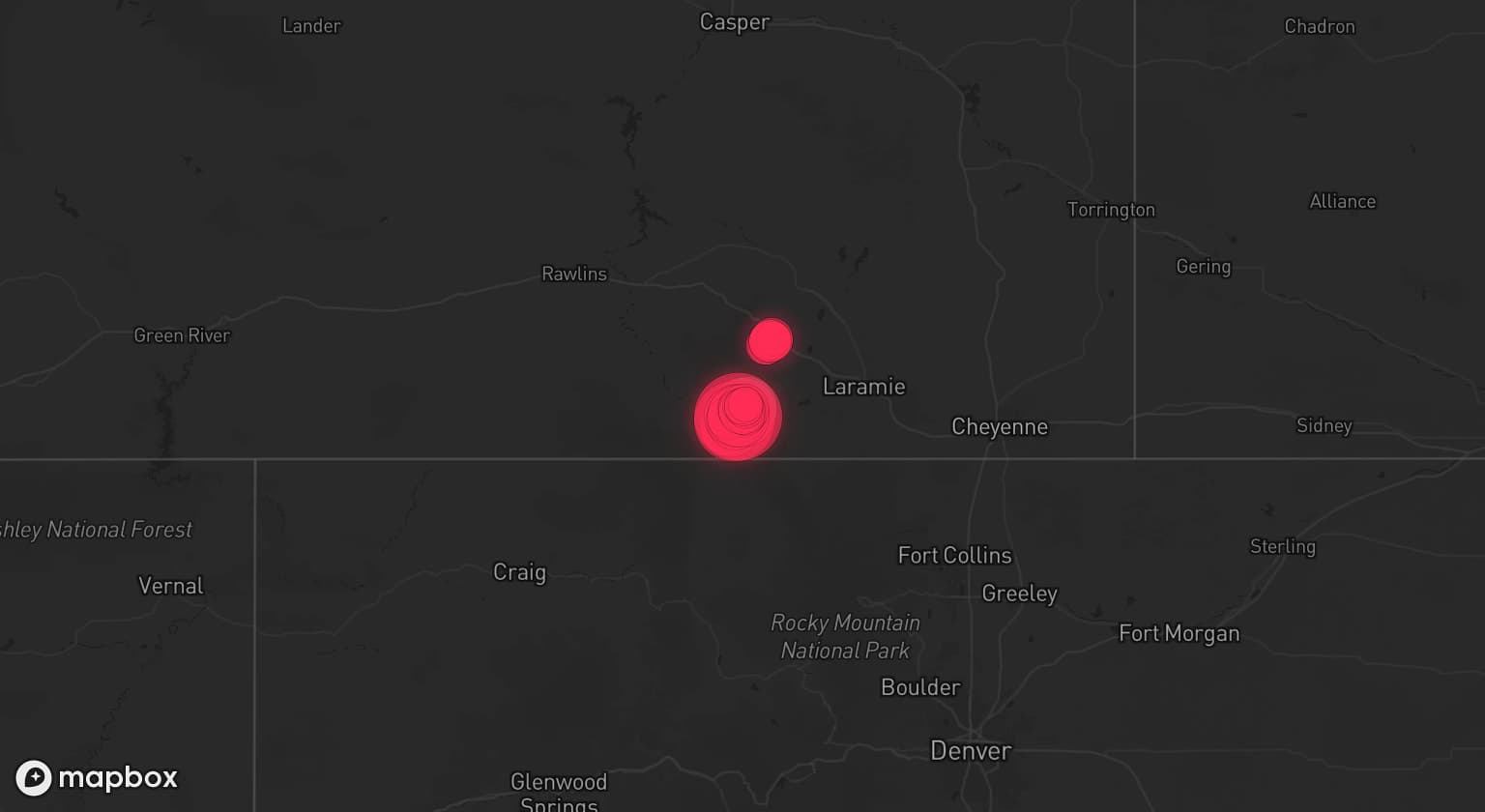 Storm map for the Albany County, WY area