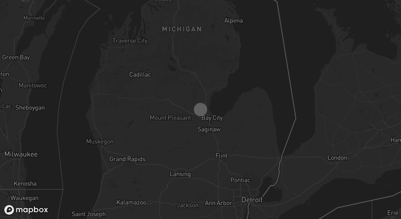 Storm map for the Bay County, MI area