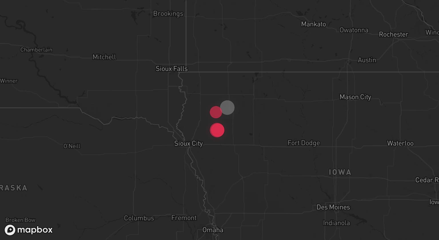 Storm map for the O'Brien County, IA area