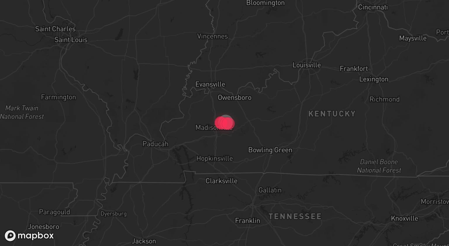 Storm map for the McLean County, KY area