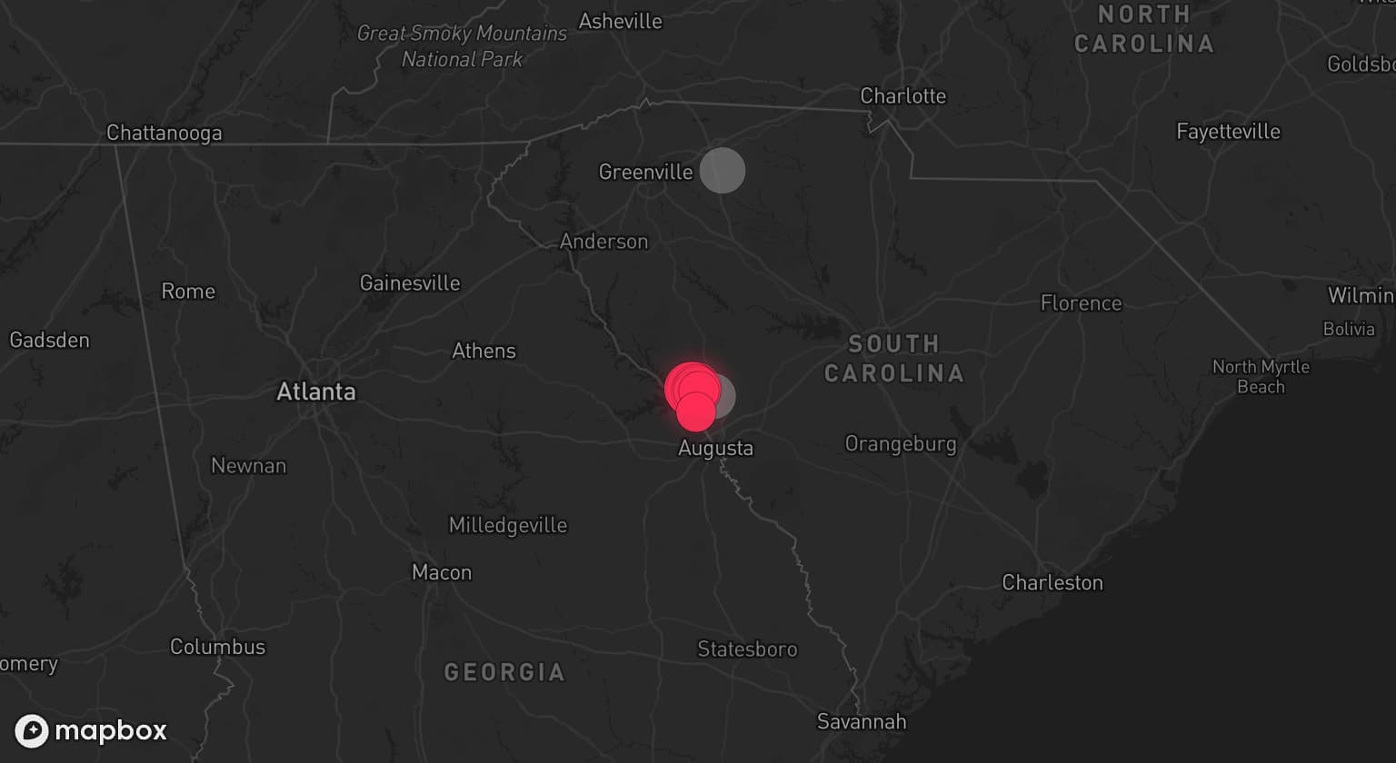 Storm map for 2 areas across South Carolina