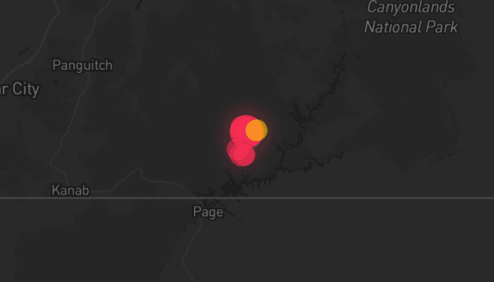 Storm map for the Kane County, UT area