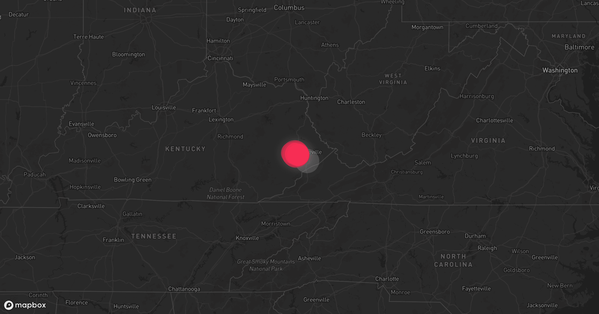 Storm map for the Pike County, KY area
